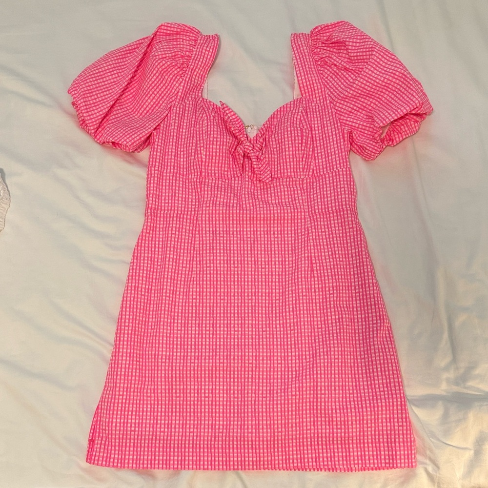 Pink Gingham Nilany Romper NWOT - Picture 2 of 2